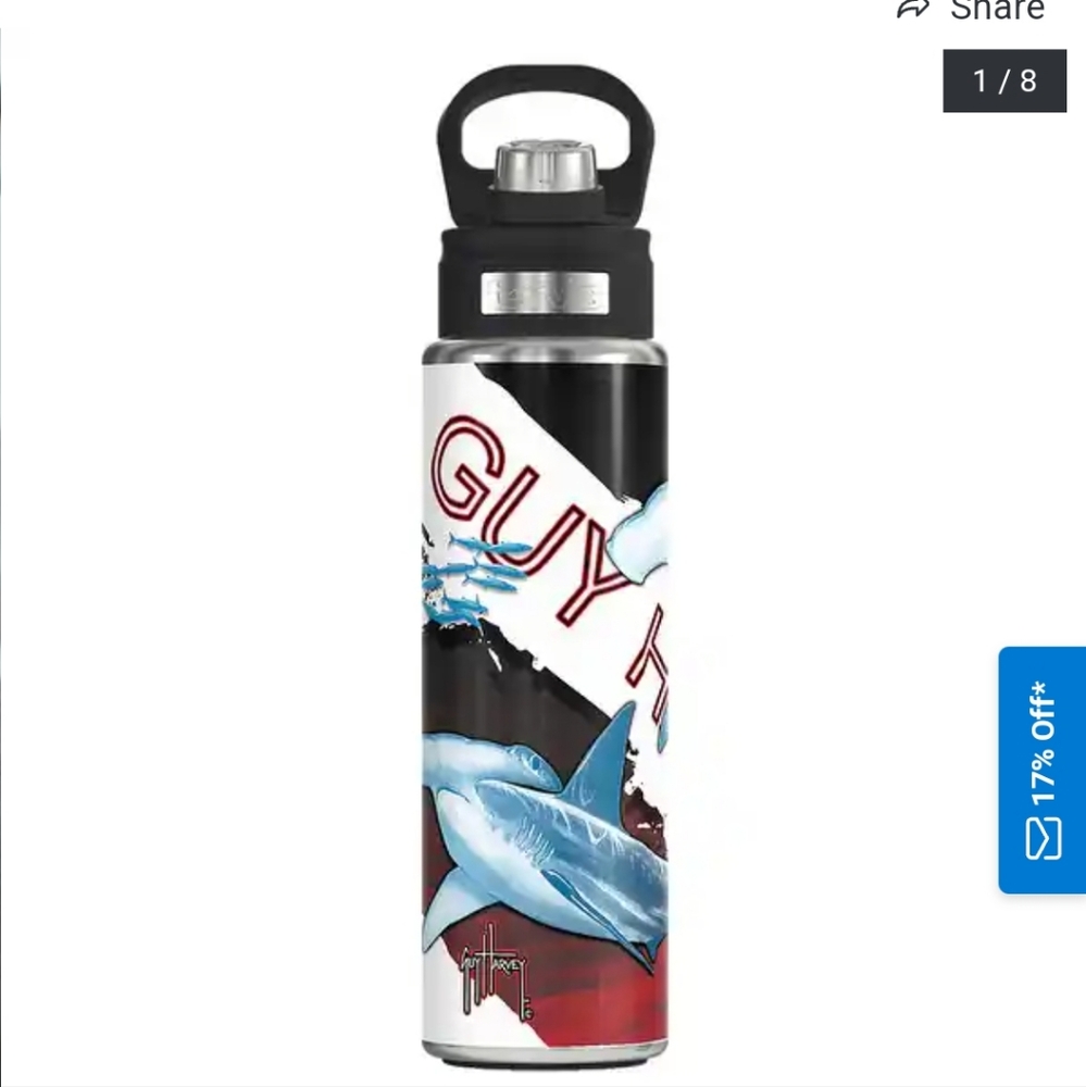 Guy Harvey Tervis Tumbler steel, insulated.Fishing. Never used. Fathers Day, Dad